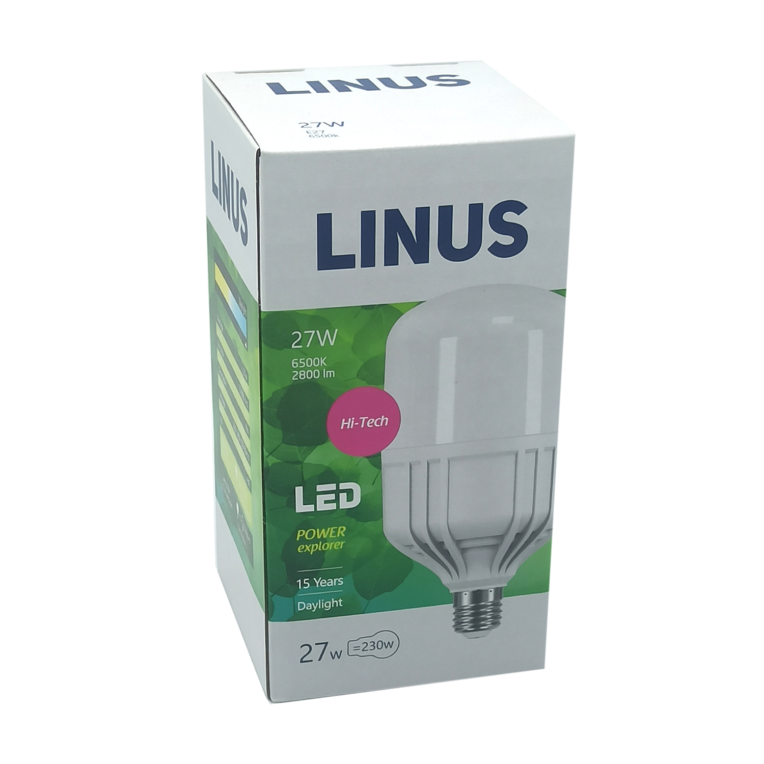 ნათურა სტანდარტული LINUS Lin25-7938 LED 27W E27 6500K — ნათურა და ვაზნა